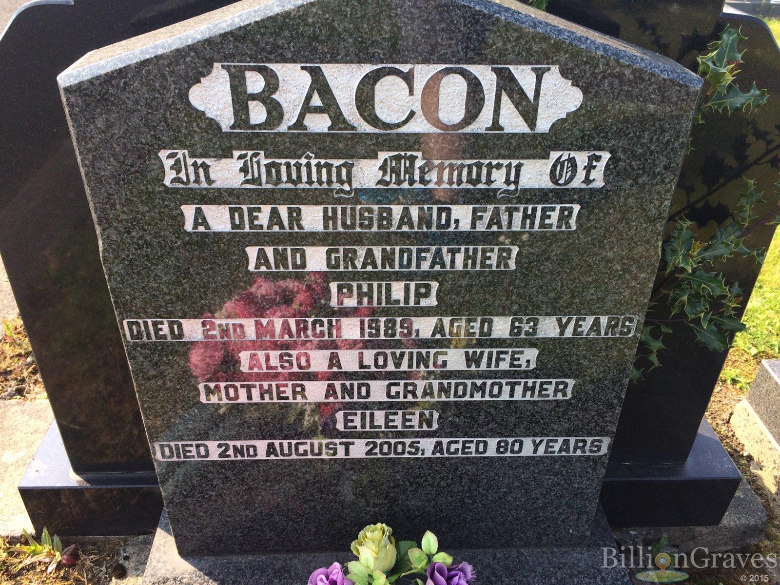 Philip and Eileen (Thompson) Bacon - gravestone