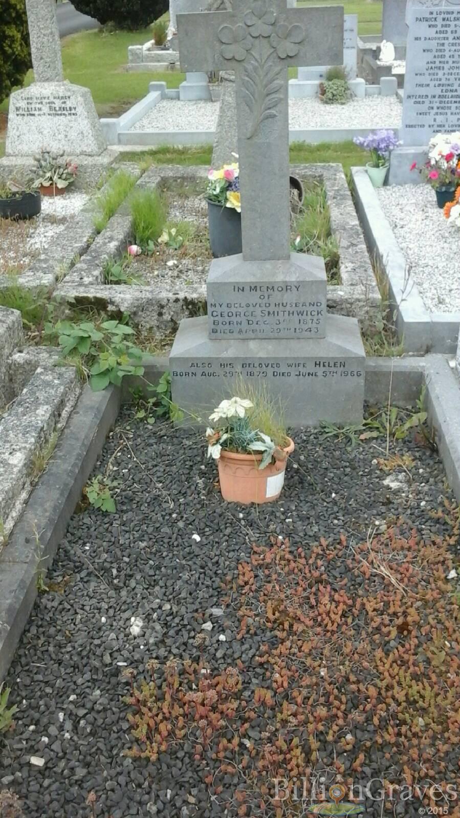 George Joseph Smithwick - headstone