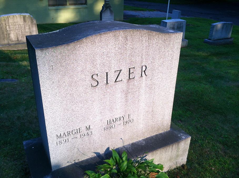 Harry and Margaret (Galvin) Sizer - gravestone