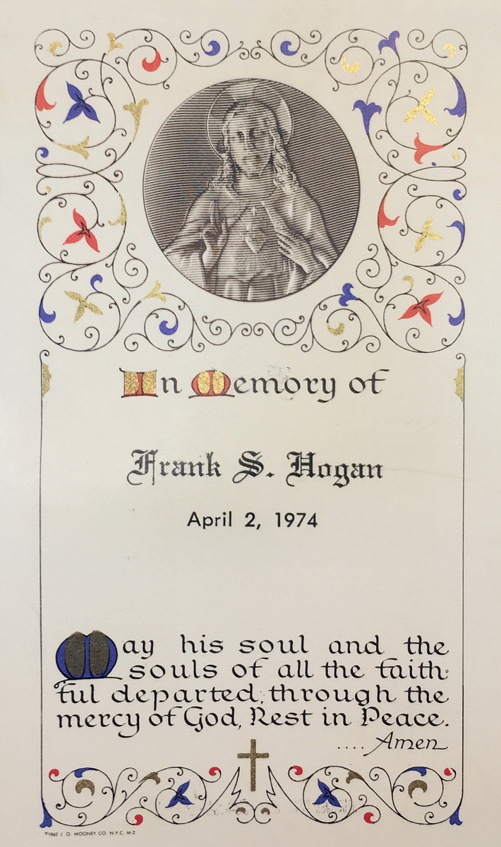 Frank Hogan - prayer card