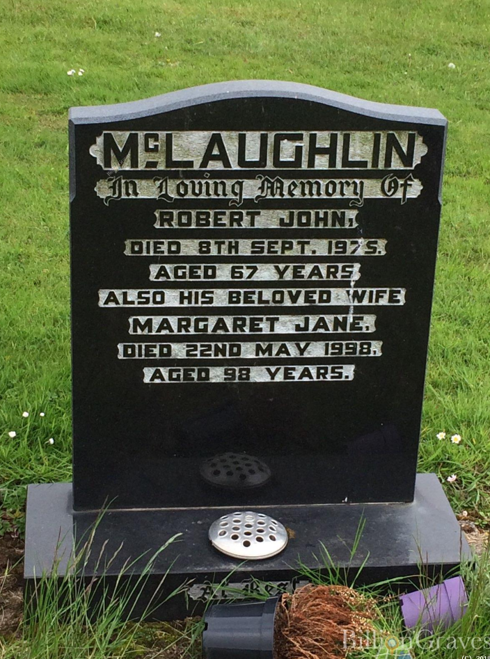 Robert John and Margaret Jane McLaughlin grave
